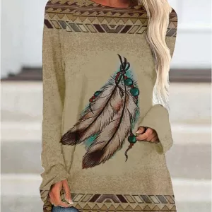 New Texas Republic Vintage Native American Spirit Long Sleeve Top - Image 5