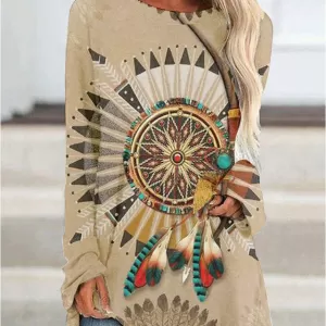 New Texas Republic Vintage Native American Spirit Long Sleeve Top - Image 7