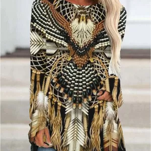 New Texas Republic Vintage Native American Spirit Long Sleeve Top - Image 3