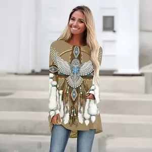 New Texas Republic Vintage Native American Spirit Long Sleeve Top - Image 2