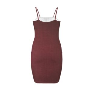 Red Velvet Backless Spaghetti Strap Bodycon Dress - Image 5