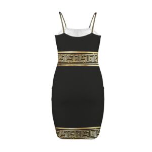 Egyptian Queen Backless Spaghetti Strap Bodycon Dress - Image 5
