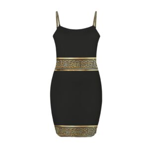 Egyptian Queen Backless Spaghetti Strap Bodycon Dress - Image 4