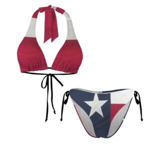 Bright Lonestar Texas Halterneck String Bikini Sets - Image 4
