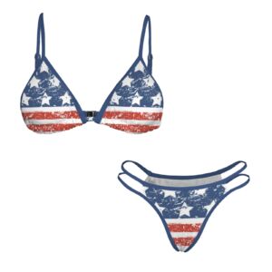American Sweetheart V Neck Triangle Bikini Sets - Image 4