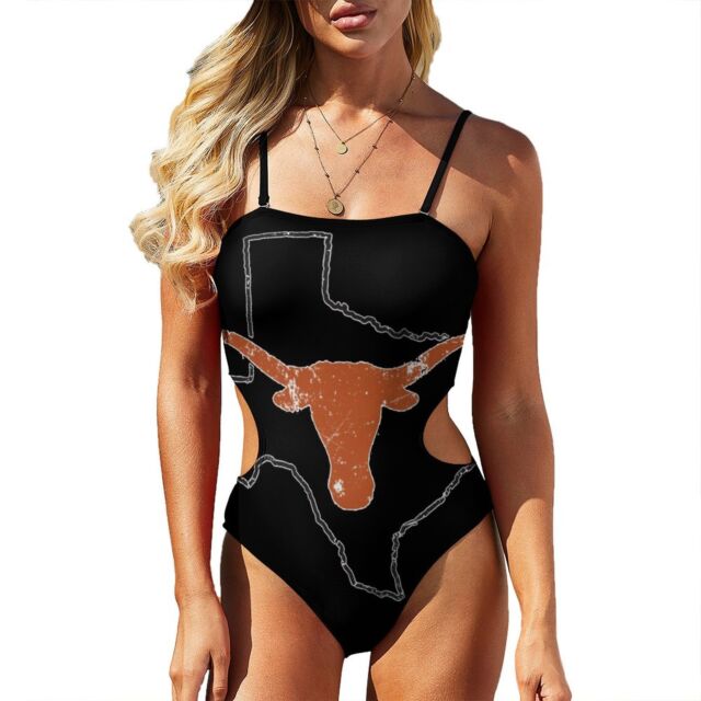 Texas Longhorn Cut-Out Sides One-Piece Swimsuit