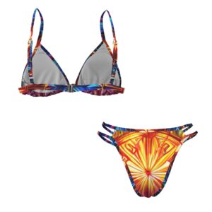 Sunrays Basking V Neck Triangle Bikini Sets - Image 5