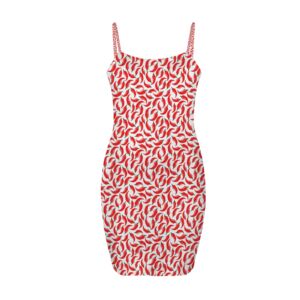 Red Hot Chile Pepper Backless Spaghetti Strap Bodycon Dress - Image 4