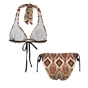 Diamonds Burgandy Starlit Halterneck String Bikini Sets - Image 5