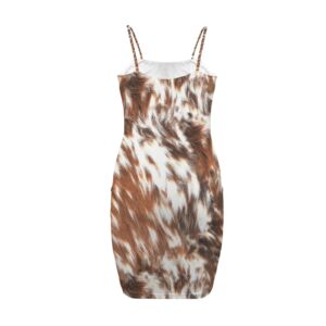 Rawhide Brown Backless Spaghetti Strap Bodycon Dress - Image 5