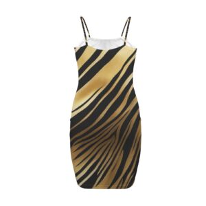 Gold Streak Backless Spaghetti Strap Bodycon Dress - Image 5