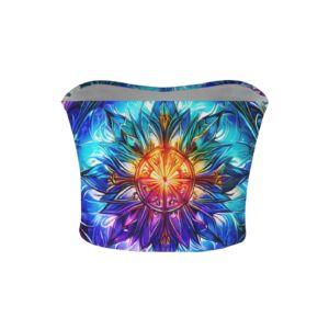 New Texas Republic Brand Colorful Collection Basic Backless Tube Crop Tops - Image 5