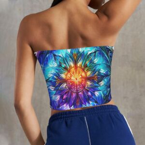 New Texas Republic Brand Colorful Collection Basic Backless Tube Crop Tops - Image 3