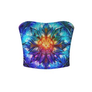 New Texas Republic Brand Colorful Collection Basic Backless Tube Crop Tops - Image 4