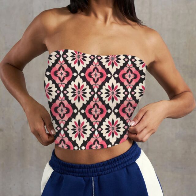 Rose Petals Basic Backless Tube Crop Top