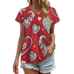 Big Hearted V-neck Short Sleeve T-Shirt