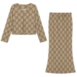 Classic Designer Brand Womens Long Sleeve Top & Skirt Set - Image 2