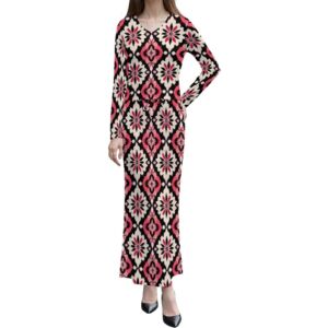 New Texas Republic Burgundy Prism Long Sleeve Top & Skirt Set - Image 1