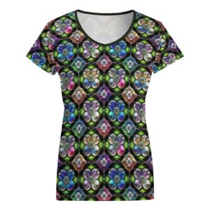 Multi-Colored Diamond Short Sleeve Tee - Image 2