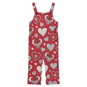 Big Hearted Women's Red Suspender Jumpsuit - Image 2
