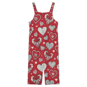 Big Hearted Women's Red Suspender Jumpsuit - Image 3
