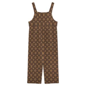 Gold Designer Branded Suspender Jumpsuit - Image 3