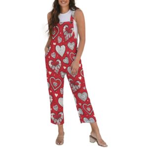 Big Hearted Women's Red Suspender Jumpsuit - Image 1