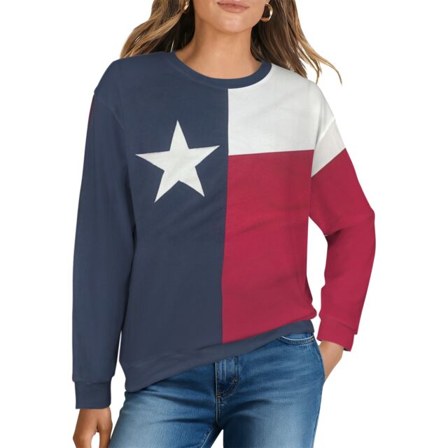 New Texas Republic State Flag Crew Neck Sweater