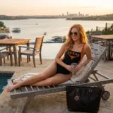 New-Texas-Republic-Clothing-Models (104) Texas Longhorns Women’s Ruched One-Piece Swimsuit