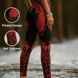 Red Wing Women's Black High Waist Soft Stretchy Leggings - Image 6