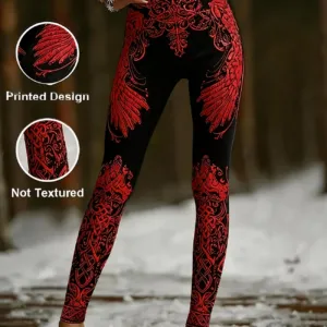 Red Wing Women's Black High Waist Soft Stretchy Leggings - Image 3